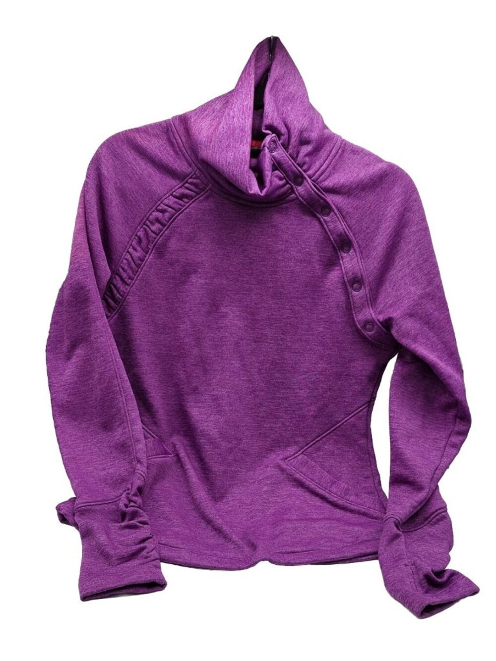 Ryka Sweatshirt Women Medium Pullover 1/4 Snap Buttons Purple